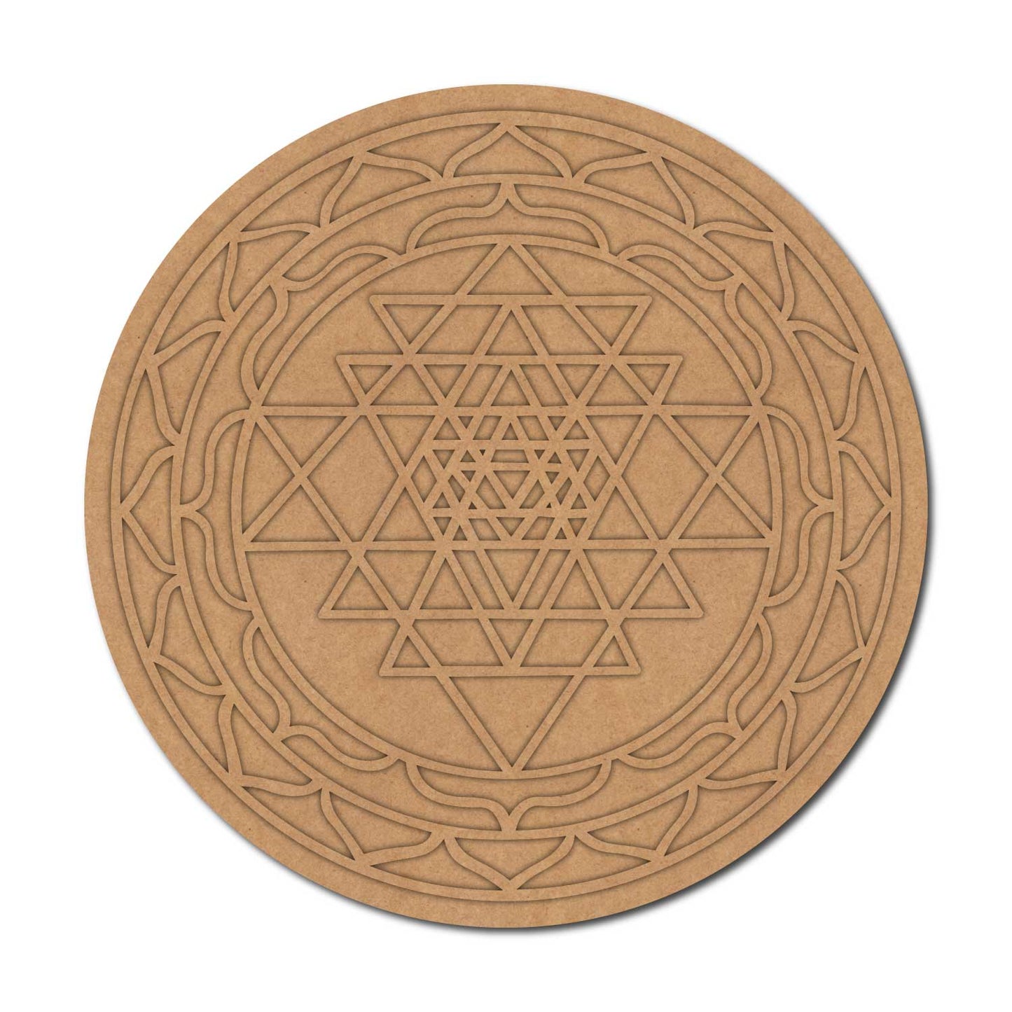 Shri Yantra Round Two Layered Base MDF Design 1