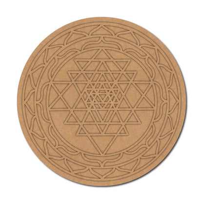 Shri Yantra Round Two Layered Base MDF Design 1