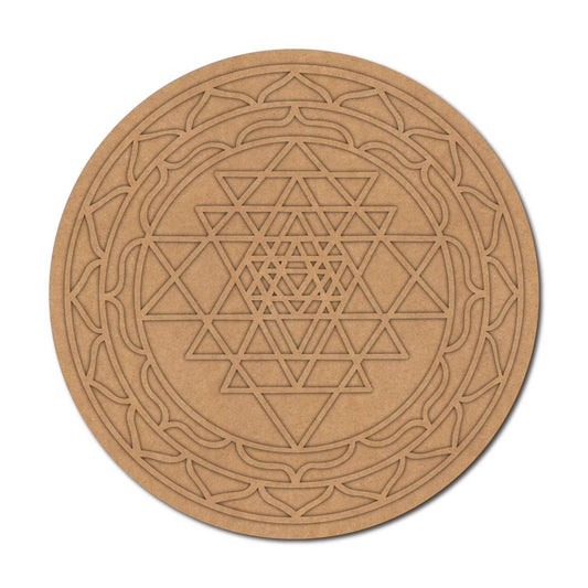 Shri Yantra Round Two Layered Base MDF Design 1