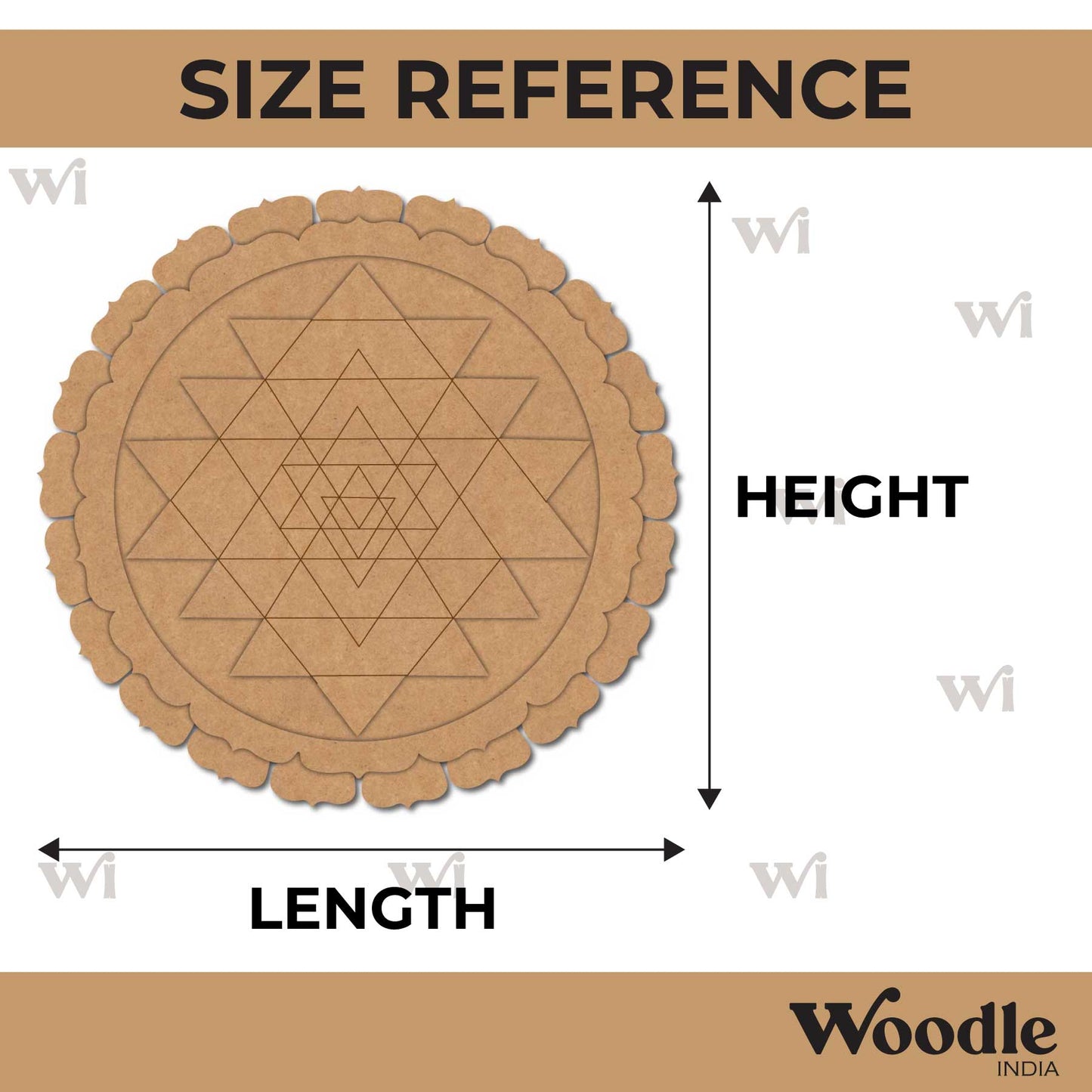 Shri Yantra Two Layered Base MDF Design 1