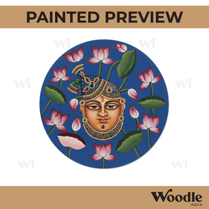 Shrinath Ji Lotus Pre Marked Round MDF Design 1