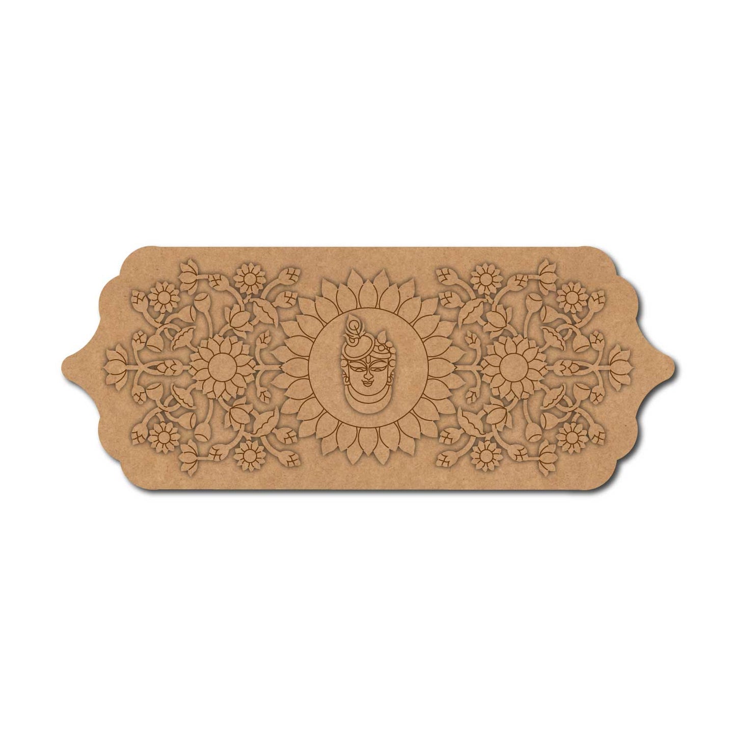Shrinath Ji Madhubani Lotus Pre Marked Base MDF Design 1