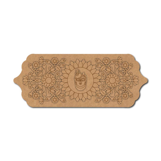 Shrinath Ji Madhubani Lotus Pre Marked Base MDF Design 1
