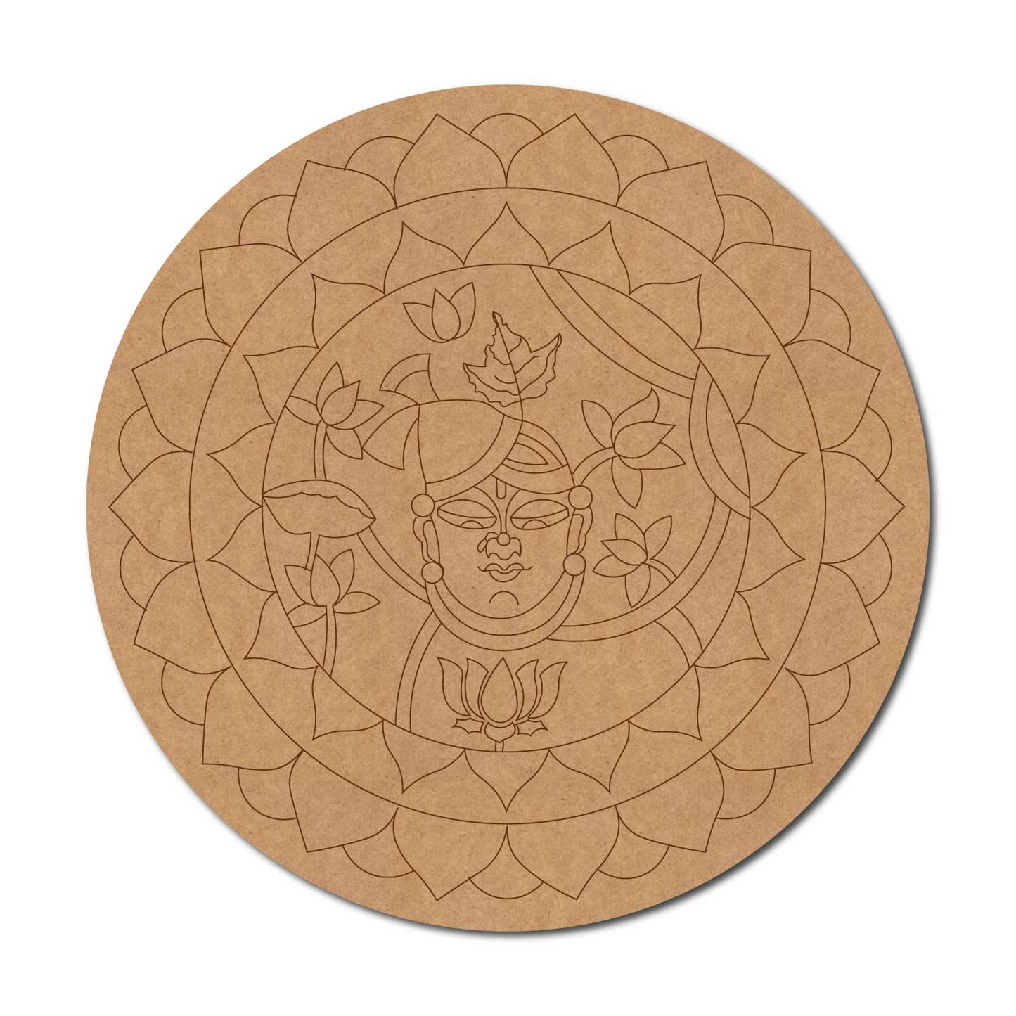 Shrinath Ji Mandala Pre Marked Round MDF Design 1