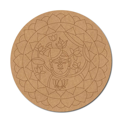 Shrinath Ji Mandala Pre Marked Round MDF Design 1