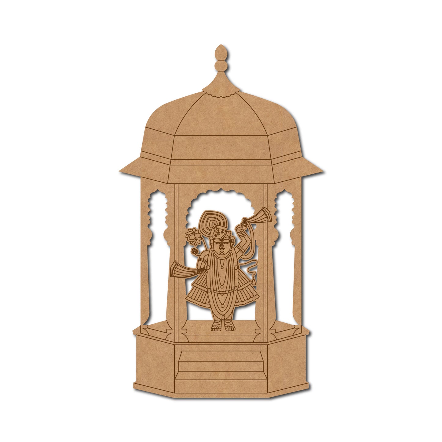 Shrinath Ji Mughal Temple Pre Marked MDF Design 1