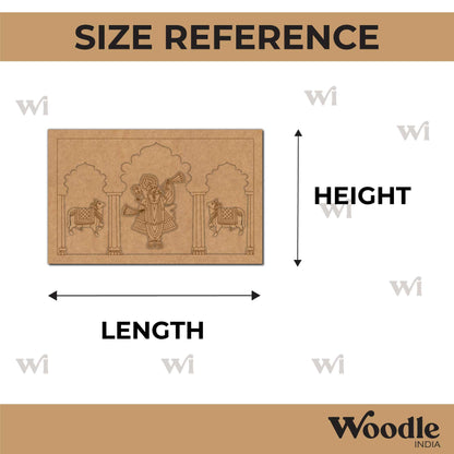Shrinath Ji Pichwai Cow Jharokha Pre Marked MDF Design 1