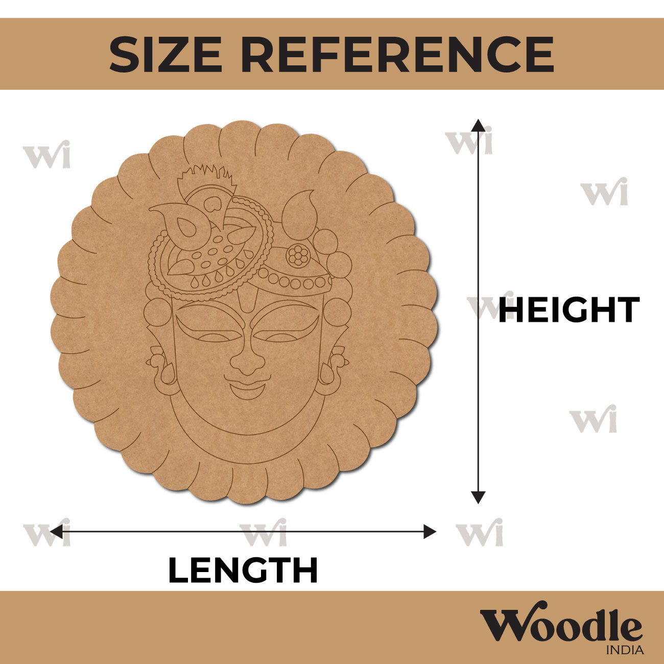 Shrinath Ji Pre Marked Base MDF Design 1