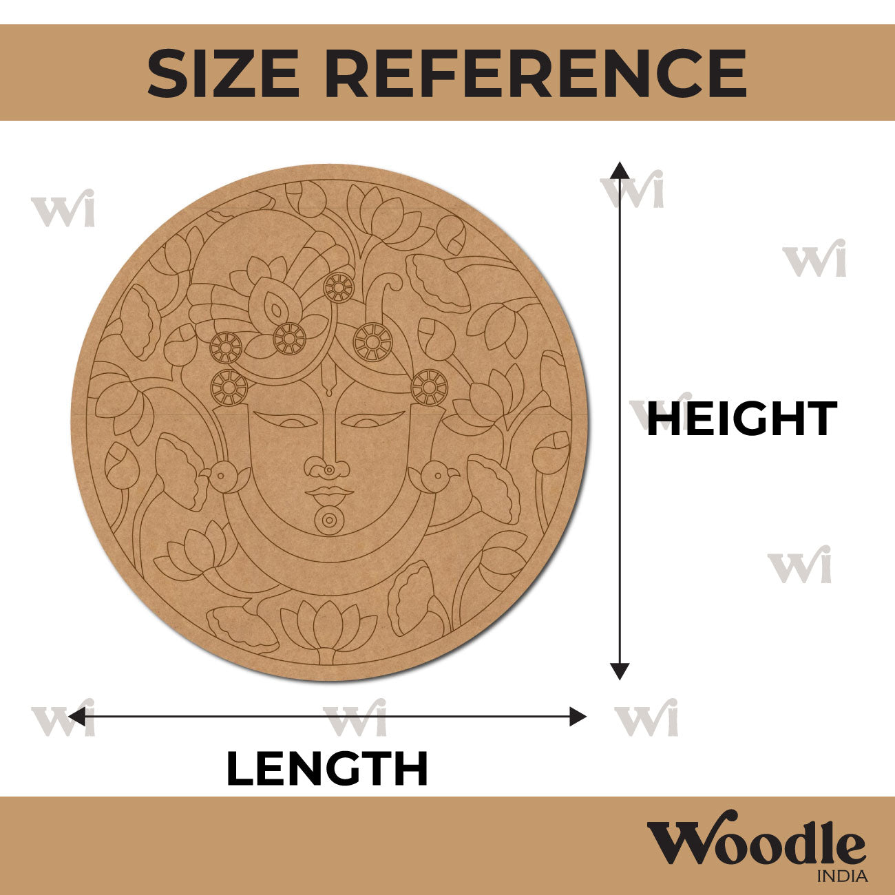 Shrinath Ji Pre Marked Round MDF Design 1