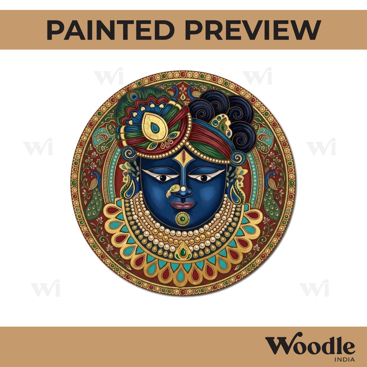 Shrinath Ji Pre Marked Round MDF Design 2