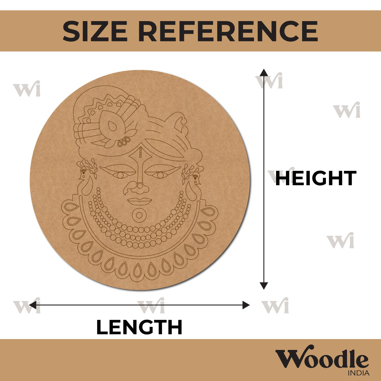 Shrinath Ji Pre Marked Round MDF Design 2