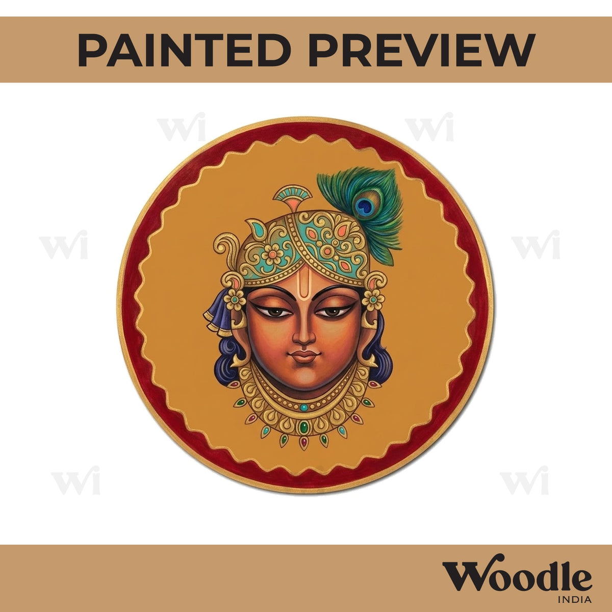 Shrinath Ji Pre Marked Round MDF Design 3