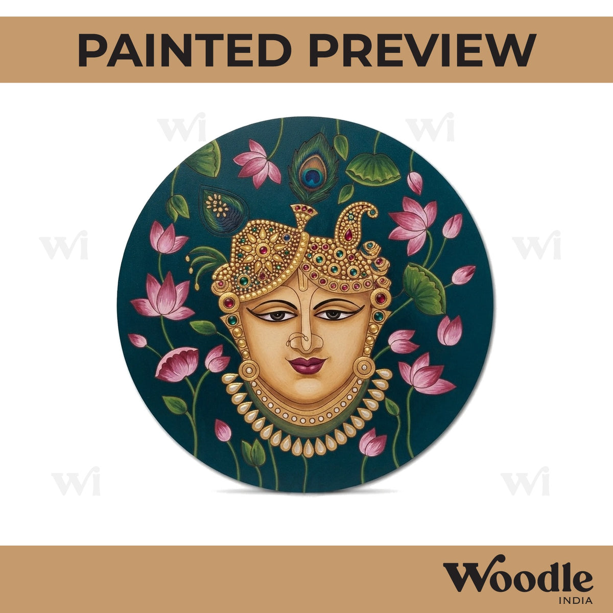 Shrinath Ji Pre Marked Round MDF Design 5