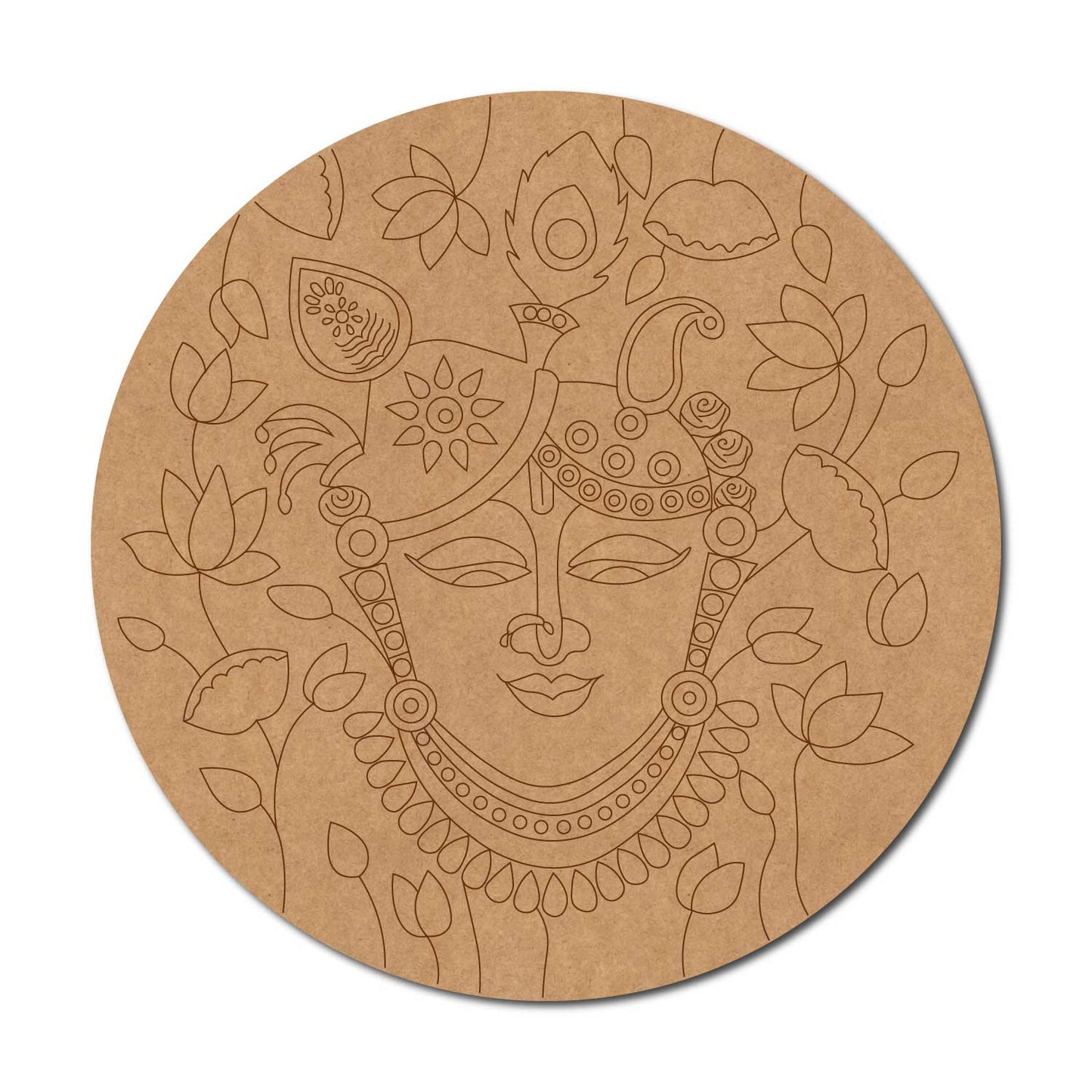 Shrinath Ji Pre Marked Round MDF Design 5