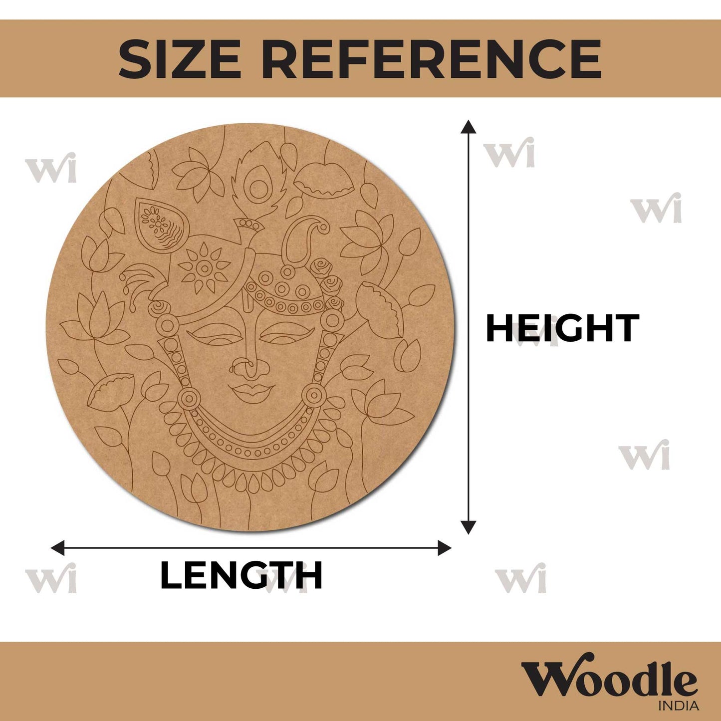 Shrinath Ji Pre Marked Round MDF Design 5