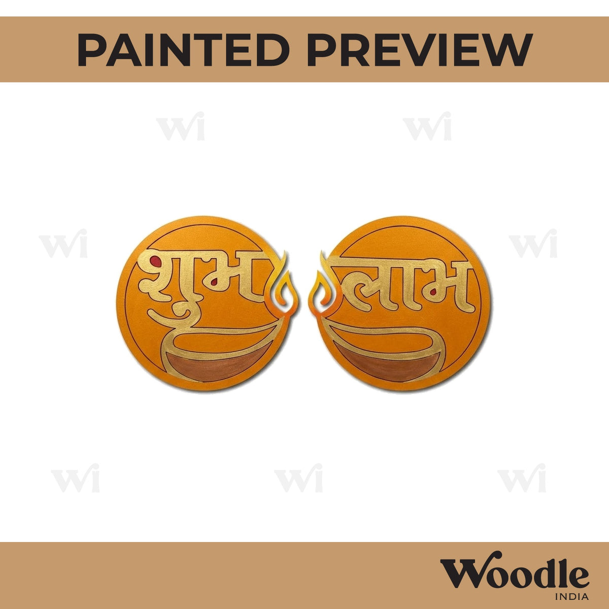 Shubh Labh Diya Base MDF Design 1