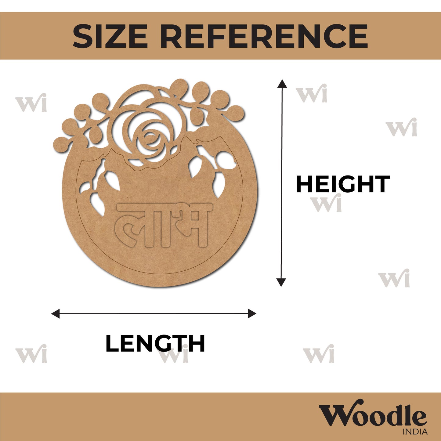 Shubh Labh Rose Round Set Pre Marked MDF Design 1