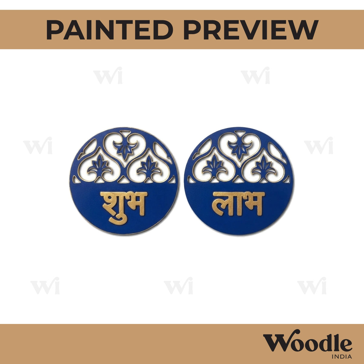 Shubh Labh Round Set Pre Marked MDF Design 1