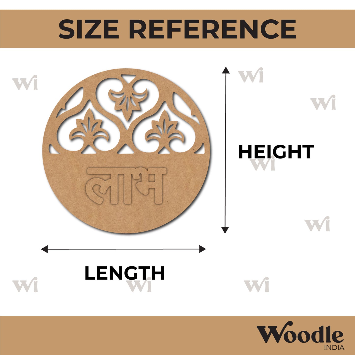 Shubh Labh Round Set Pre Marked MDF Design 1