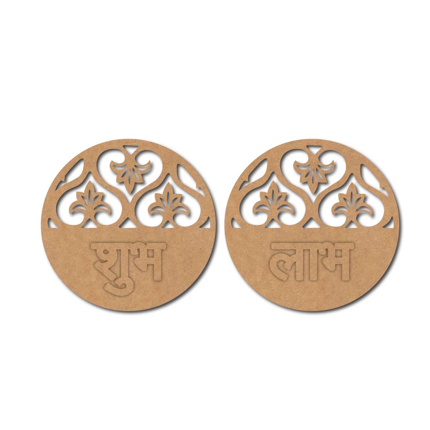 Shubh Labh Round Set Pre Marked MDF Design 1