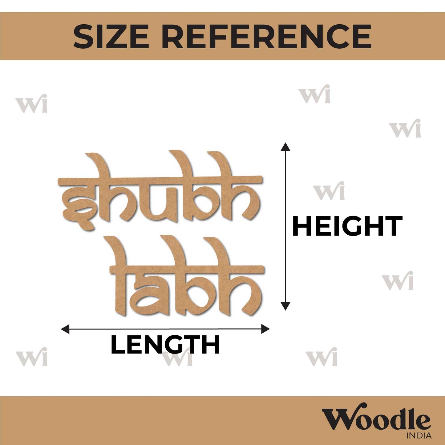 Shubh Labh Text Cutout MDF Design 2
