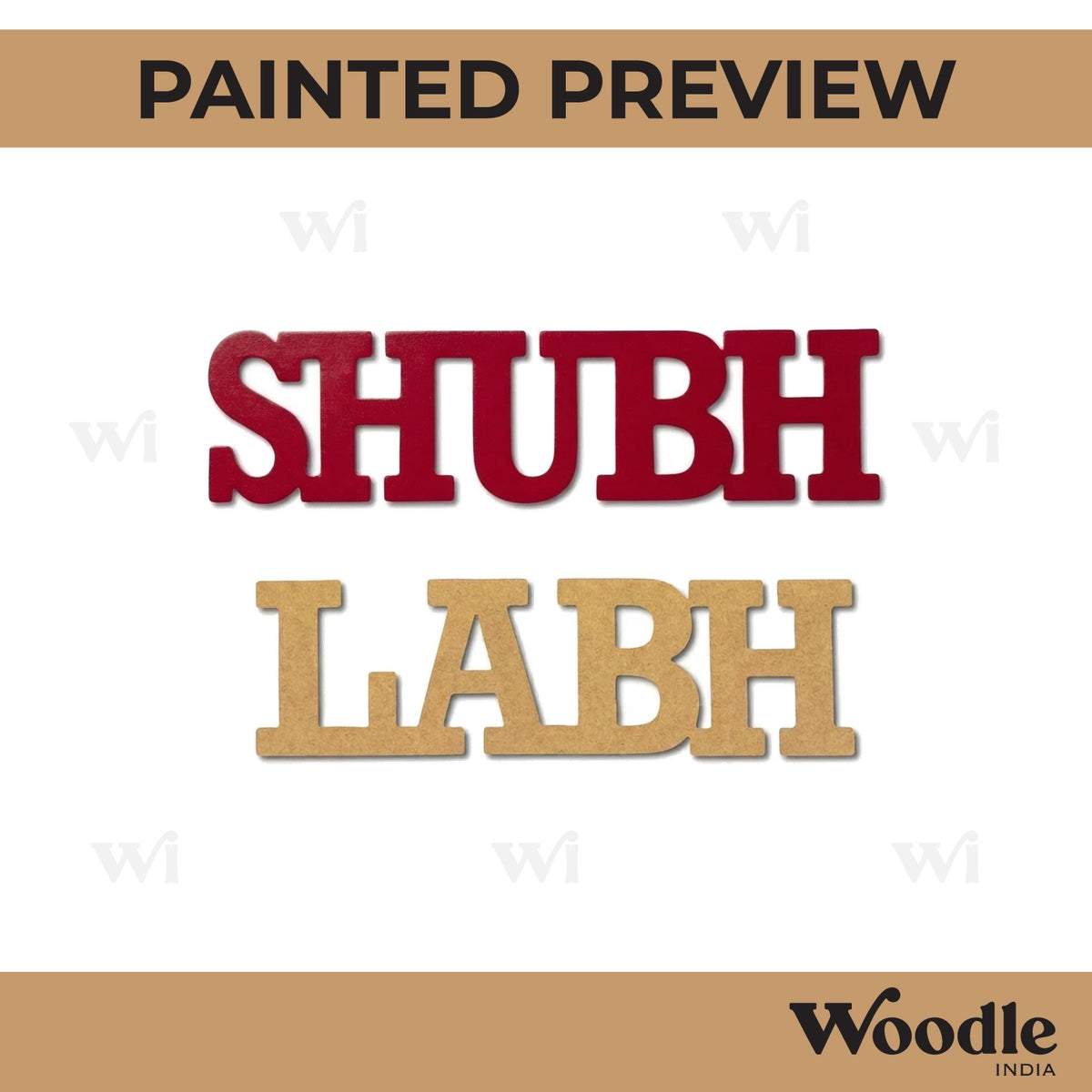 Shubh Labh Text Cutout MDF Design 5