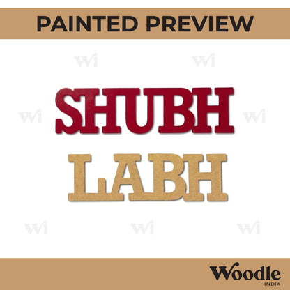 Shubh Labh Text Cutout MDF Design 5