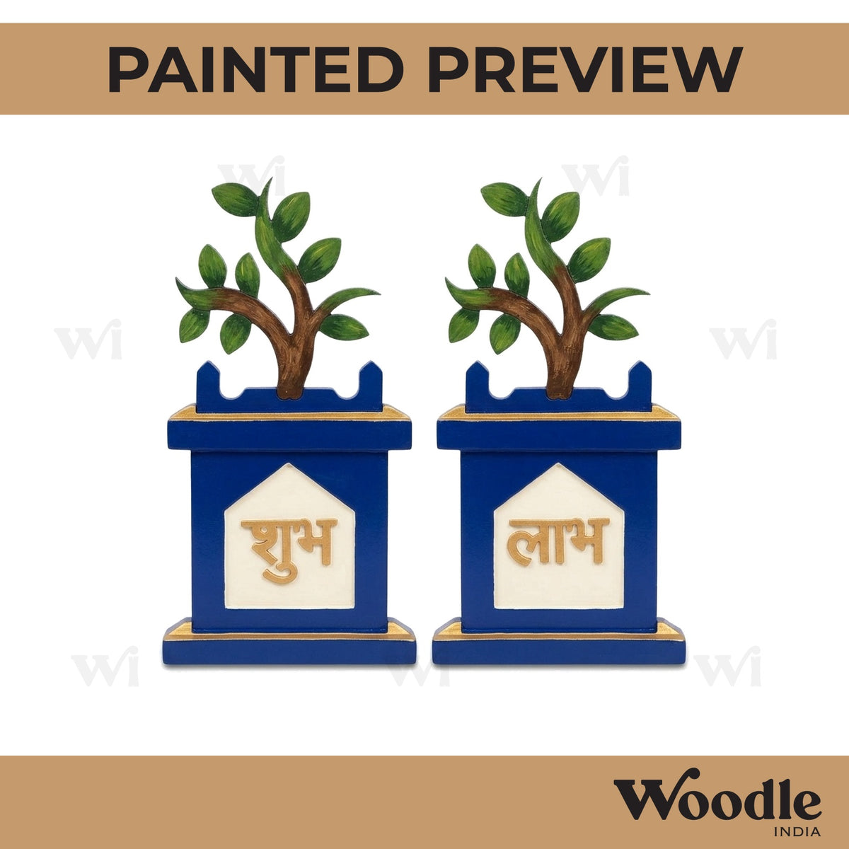 Shubh Labh Tulsi Plant Pre Marked Base MDF Design 1
