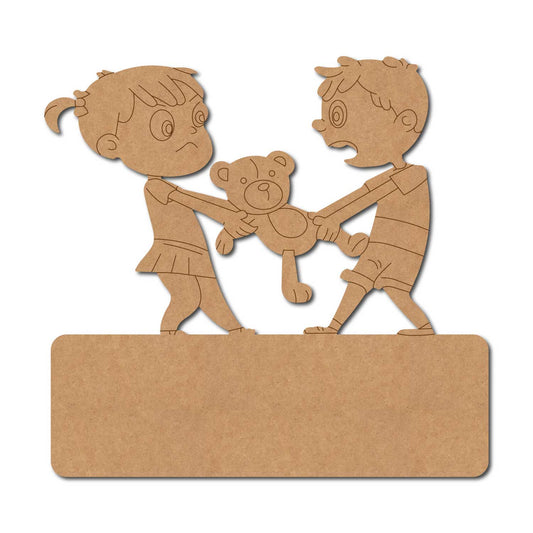 Siblings Nameplate Pre Marked MDF Design 1