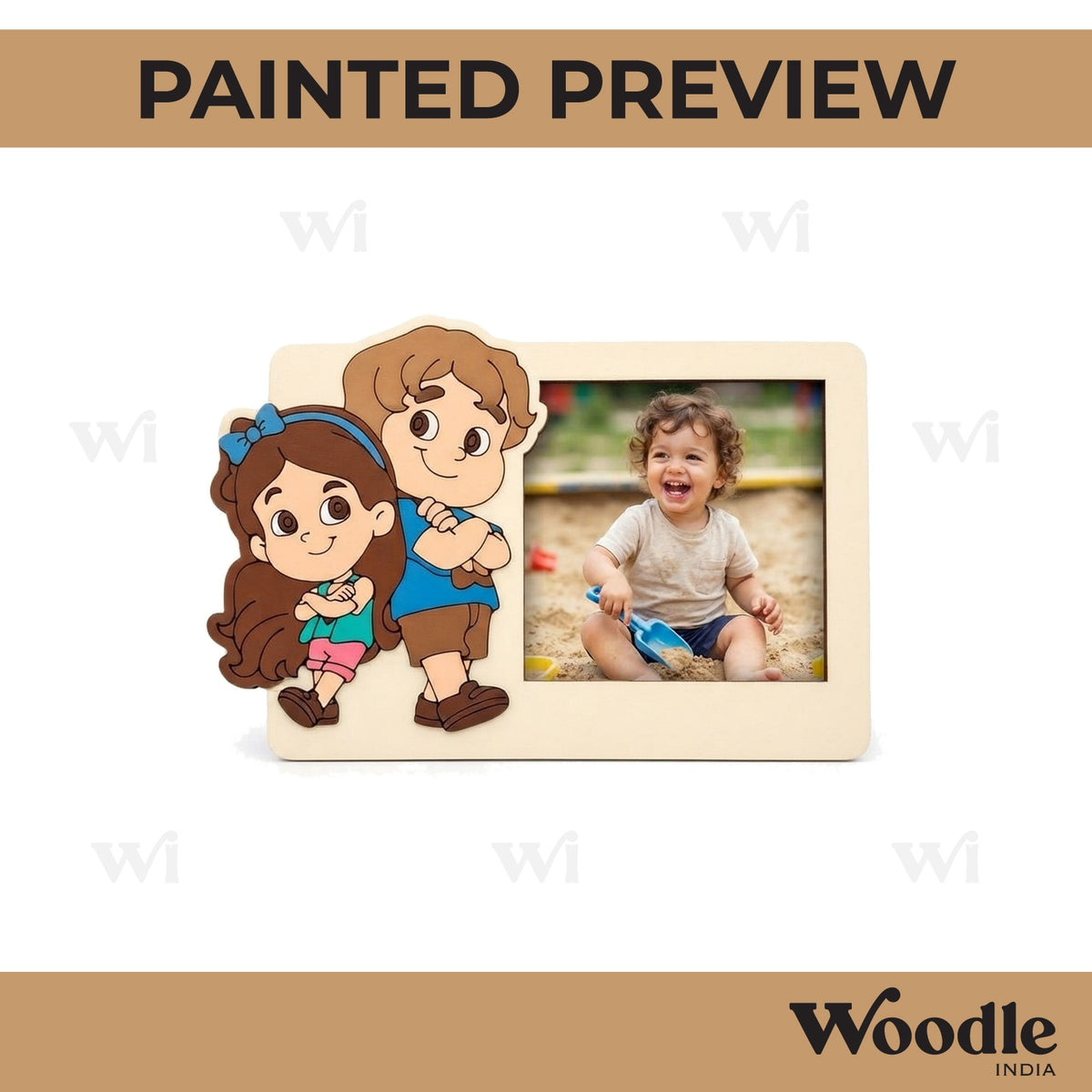 Siblings Three Layered Photo Frame MDF Design 1