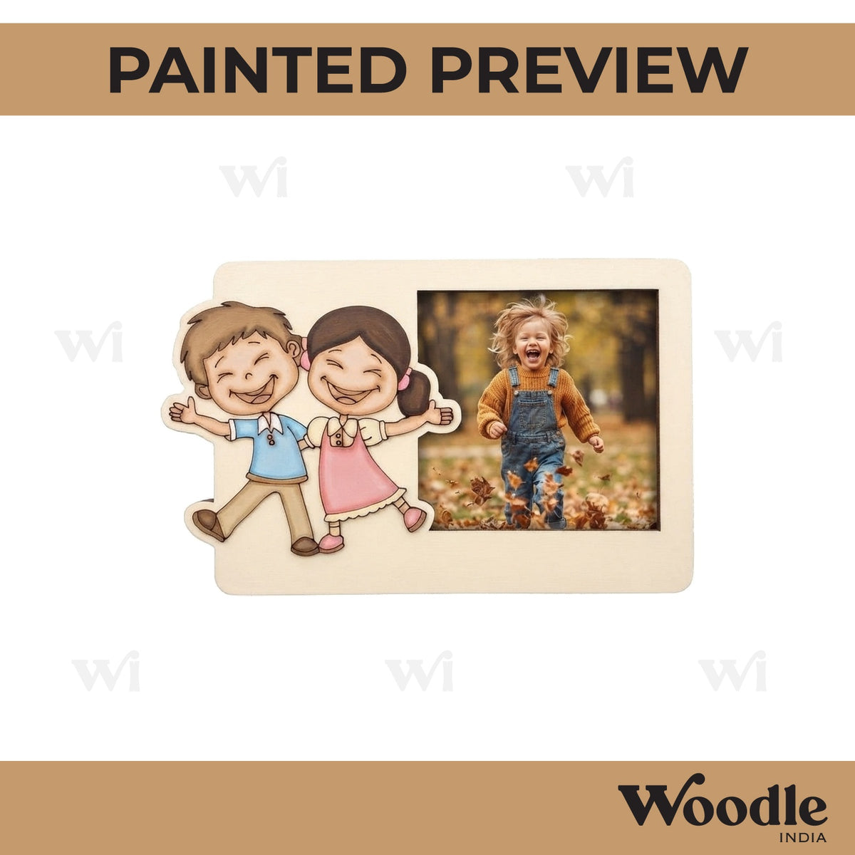 Siblings Three Layered Photo Frame MDF Design 2