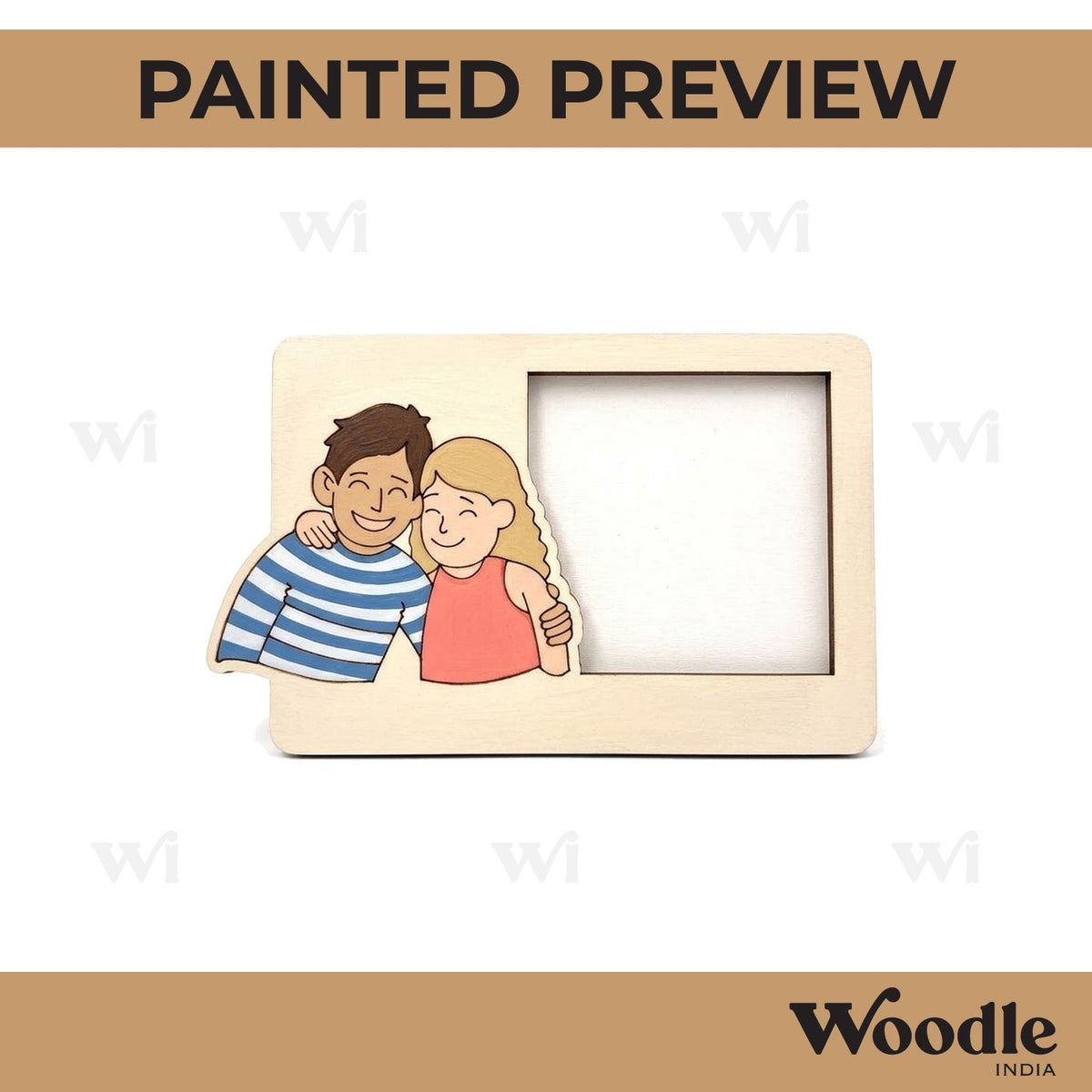 Siblings Three Layered Photo Frame MDF Design 4