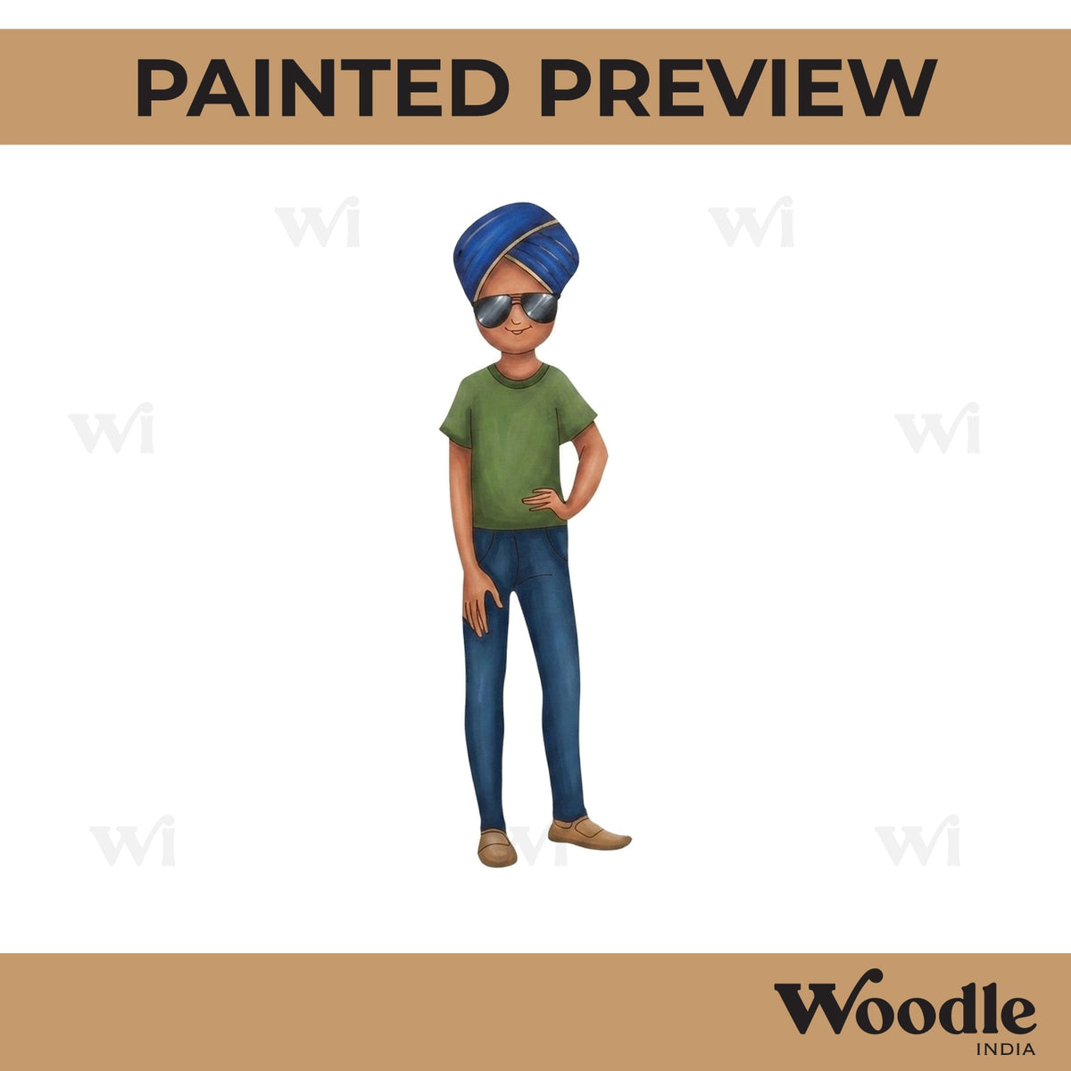 Sikh Boy Pre Marked MDF Design 1