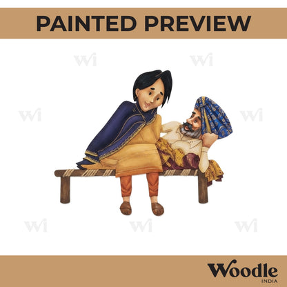 Sikh Couple Pre Marked MDF Design 1