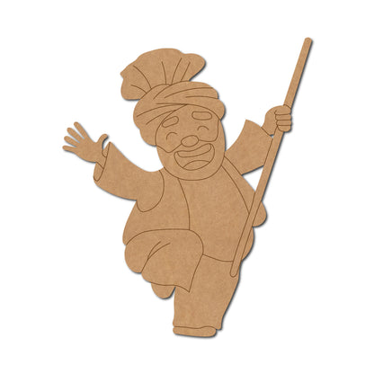 Sikh Man Doing Bhangra Pre Marked MDF Design 1