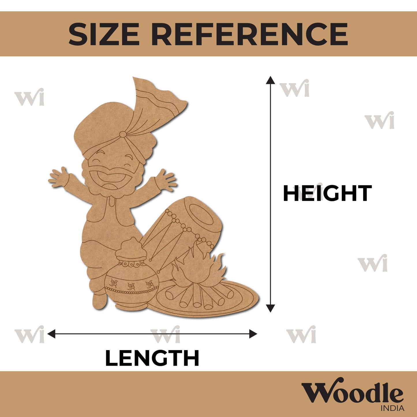 Sikh Man Lohri Base Pre Marked MDF Design 1