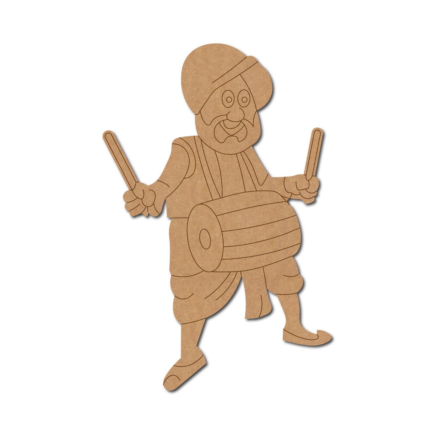 Sikh Man Playing Dhol Pre Marked MDF Design 1