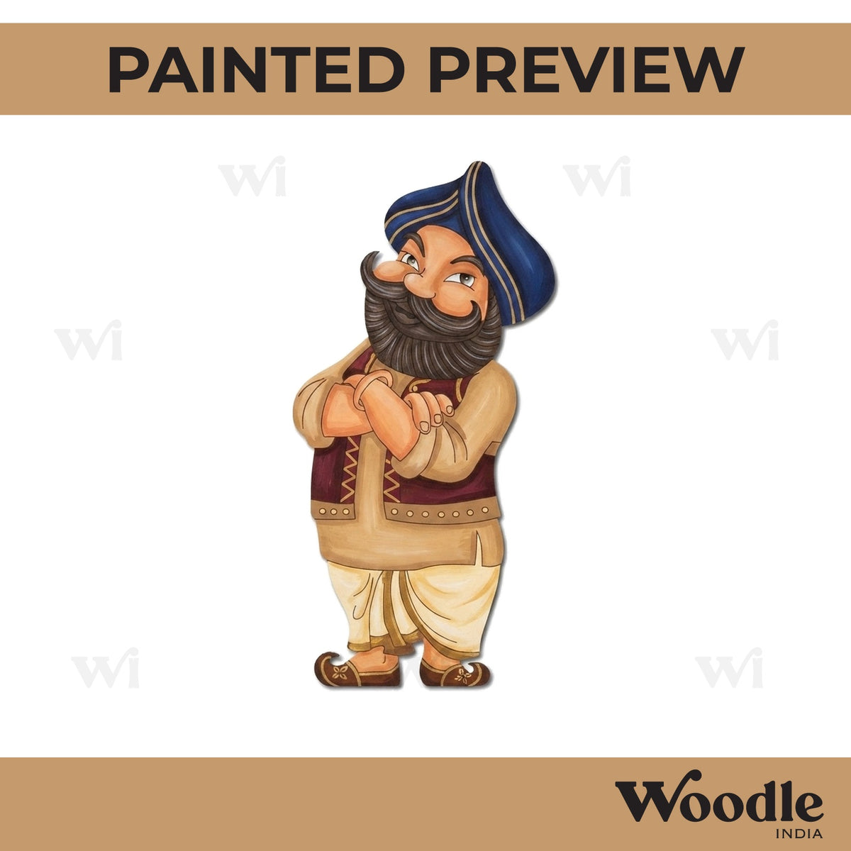 Sikh Man Pre Marked MDF Design 1