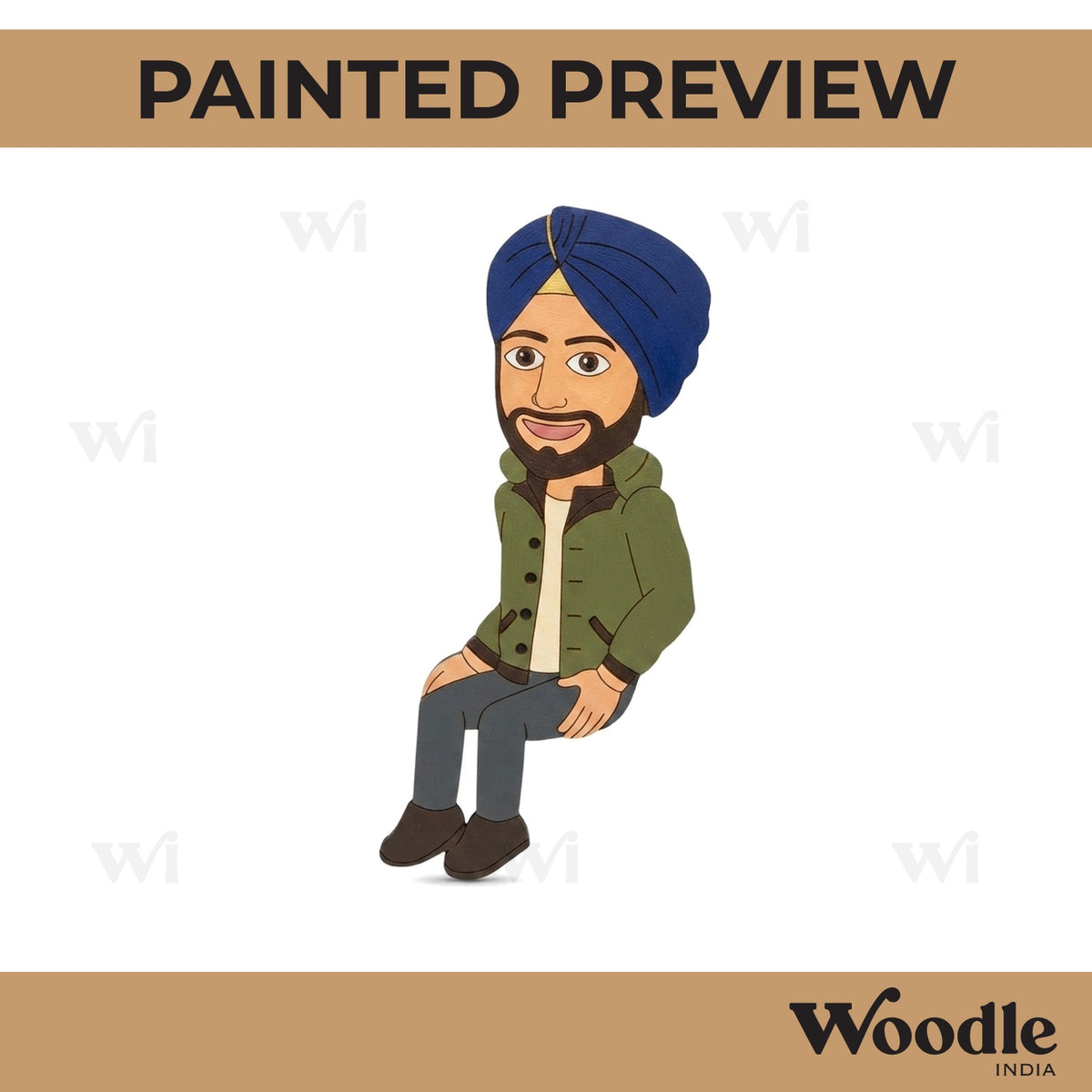 Sikh Man Pre Marked MDF Design 2