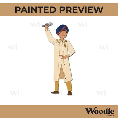 Sikh Man Singer Pre Marked MDF Design 1
