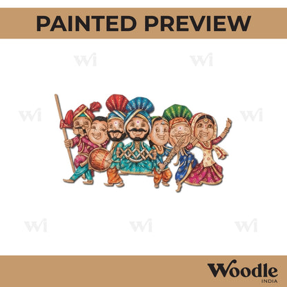 Sikh People Dancing Baisakhi Pre Marked MDF Design 1