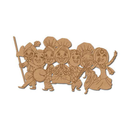 Sikh People Dancing Baisakhi Pre Marked MDF Design 1