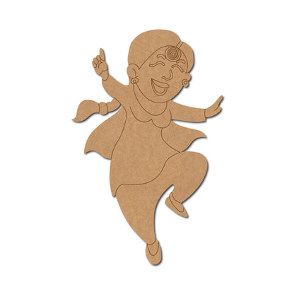 Sikh Woman Doing Bhangra Pre Marked MDF Design 1