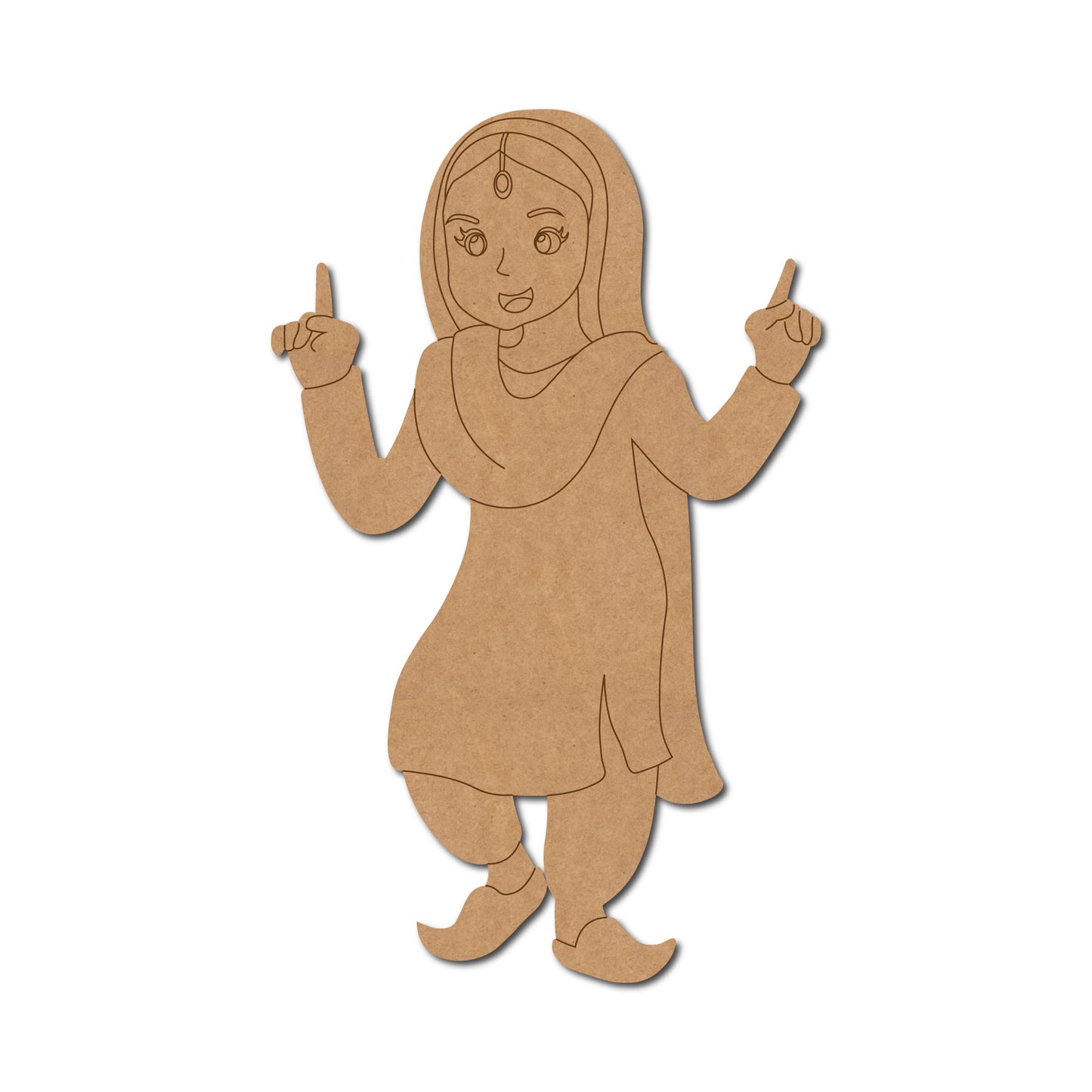 Sikh Woman Doing Bhangra Pre Marked MDF Design 2