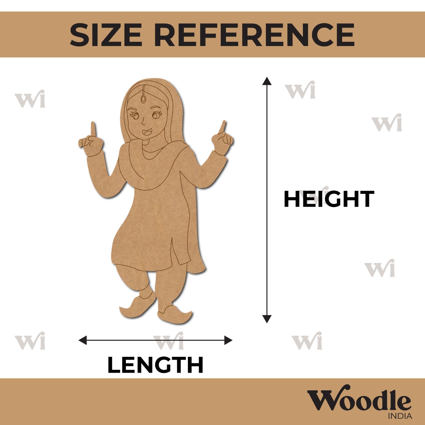 Sikh Woman Doing Bhangra Pre Marked MDF Design 2