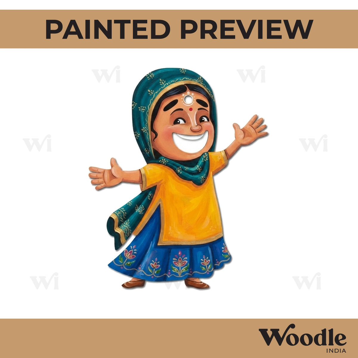 Sikh Woman Pre Marked MDF Design 2
