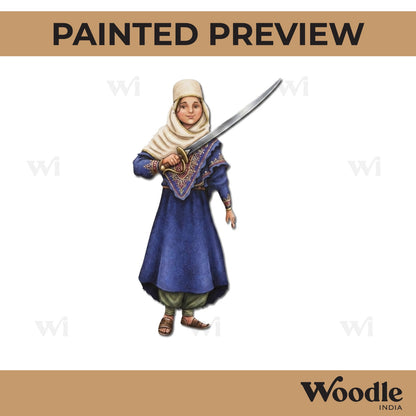 Sikh Woman Soldier Pre Marked MDF Design 1