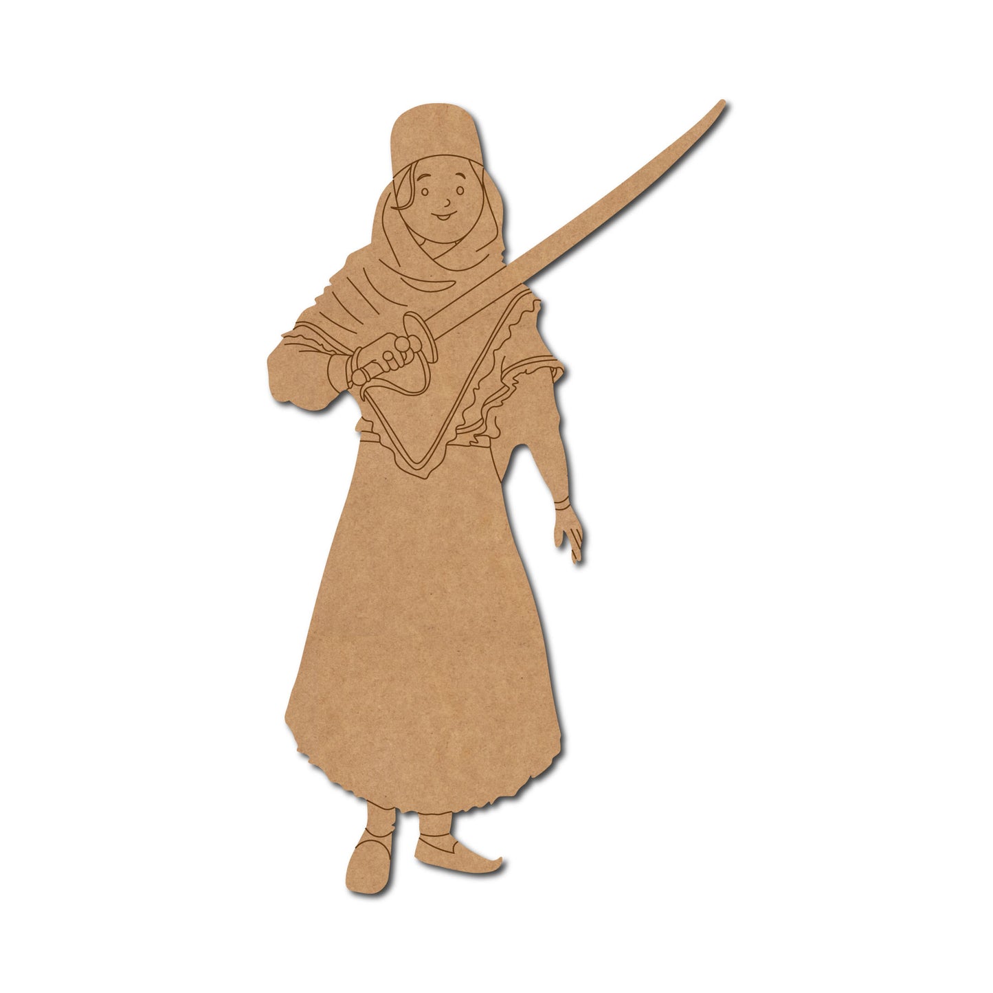 Sikh Woman Soldier Pre Marked MDF Design 1
