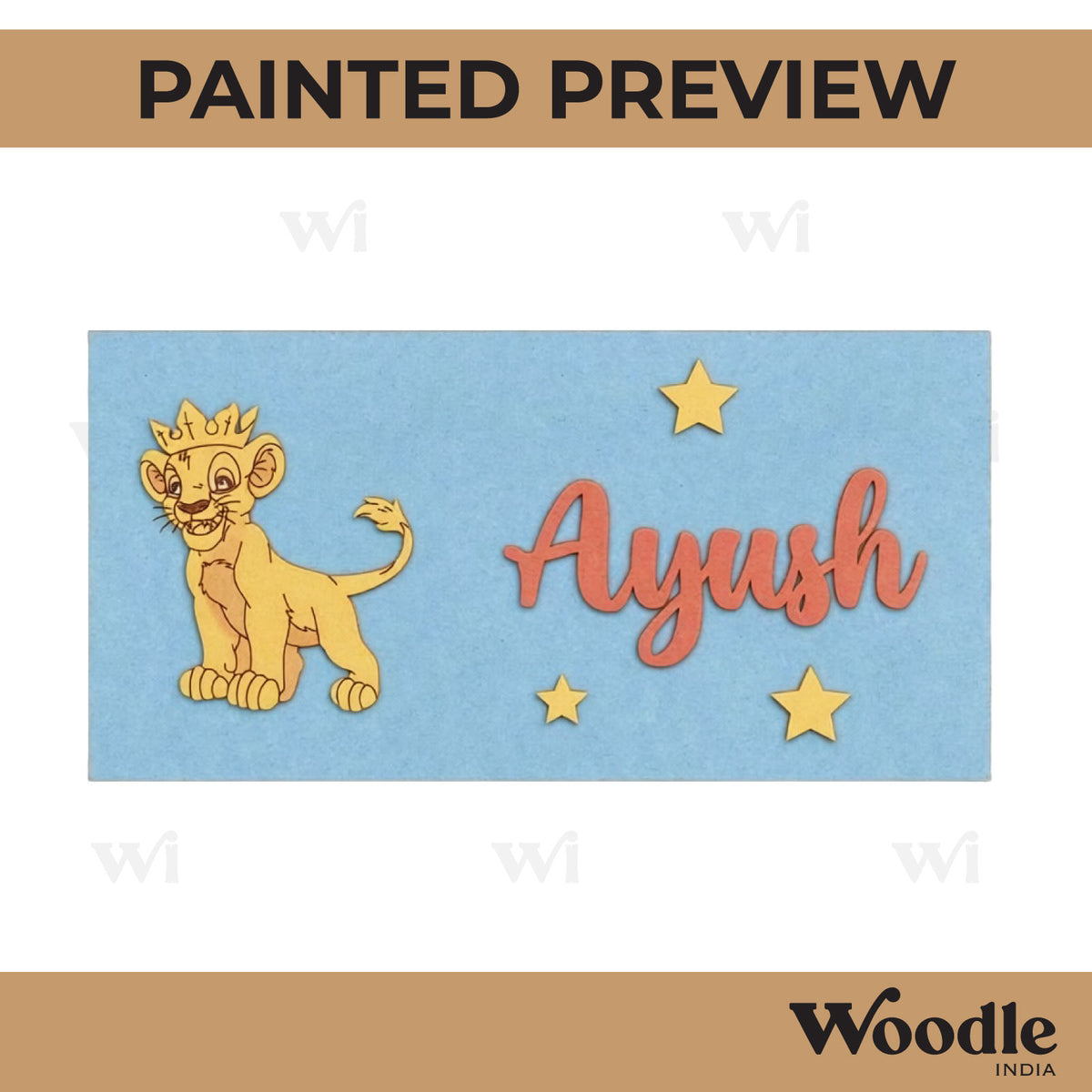 Simba The Lion King Kids Nameplate MDF Design 1
