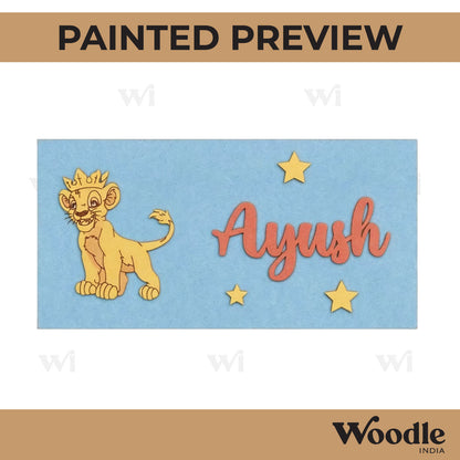 Simba The Lion King Kids Nameplate MDF Design 1